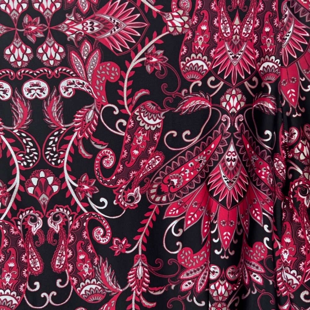 Jude Connally Tiered Midi Dress Women Medium Pink Black Paisley Boho NWT - Picture 11 of 11